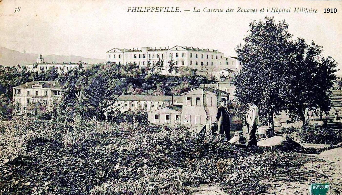 Philippeville - Caserne des Zouaves et Hopital Militaire - 1910.jpg